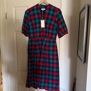 Emily and Fin Plaid Button-Down Dress, NWT